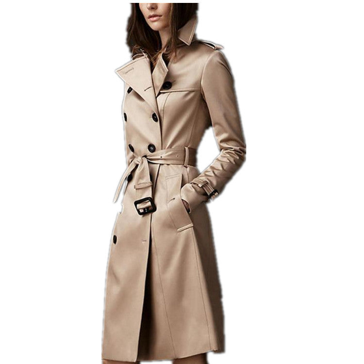 Women's outerwear spring 2021 new coat jacket British trend double-breasted slim long trench coat women