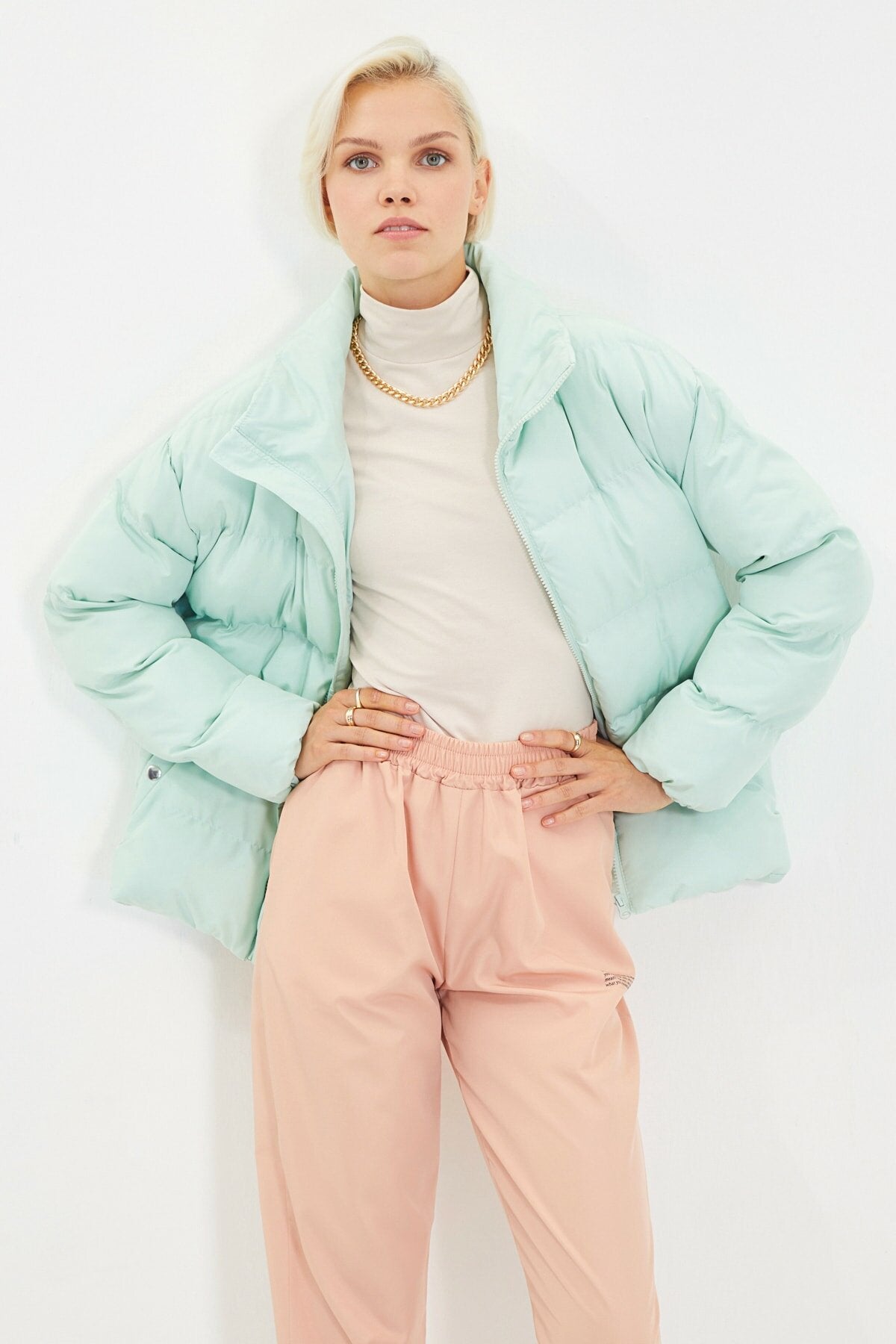 Oversize Stand Up Collar Down Jacket
