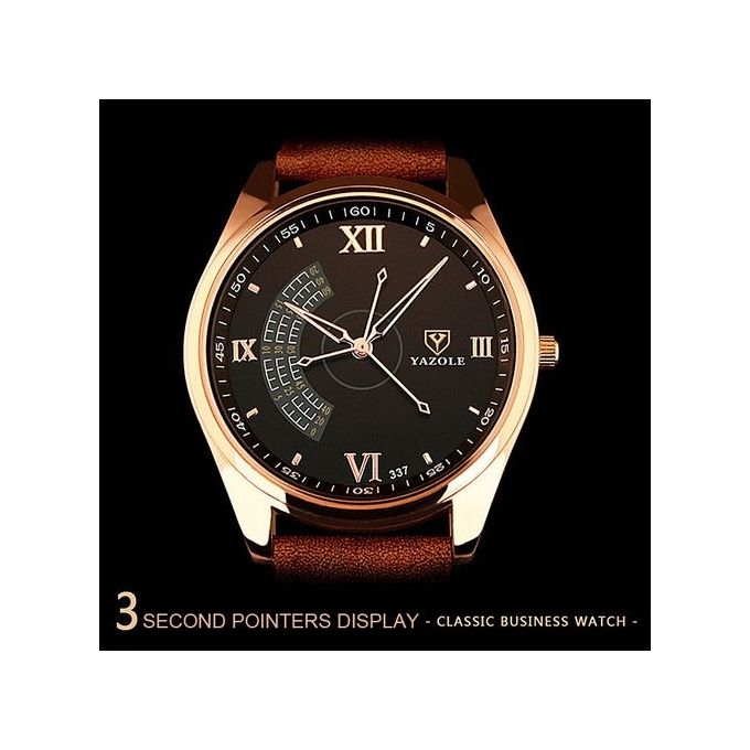 Top Luxury Brand Watch Famous Fashion Sports Cool Men Quartz Watches Wristwatch Gift For Male YZL337H-Brown