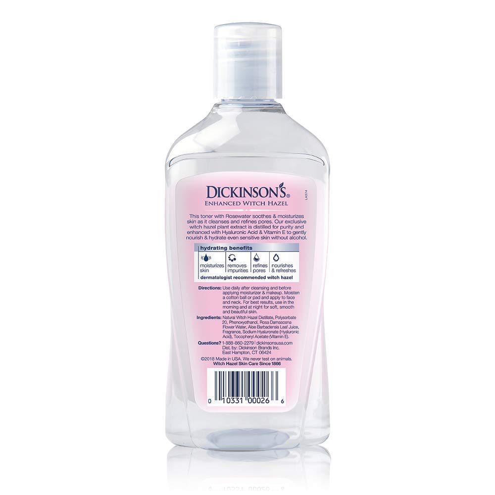 Dickinson's Original Witch Hazel Pore Perfecting Toner, 100% Natural, 16 Ounce Fragrance free