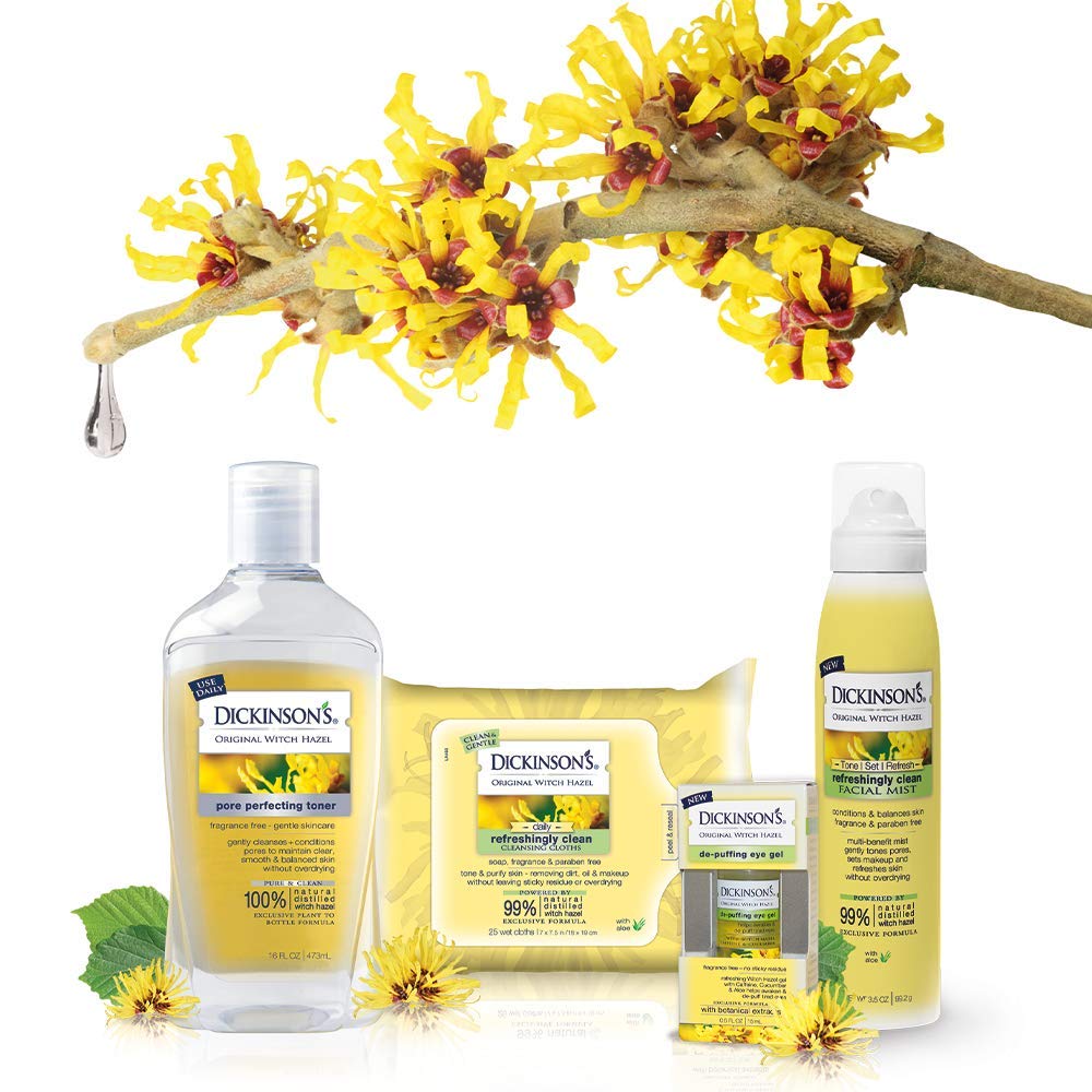 Dickinson's Original Witch Hazel Pore Perfecting Toner, 100% Natural, 16 Ounce Fragrance free