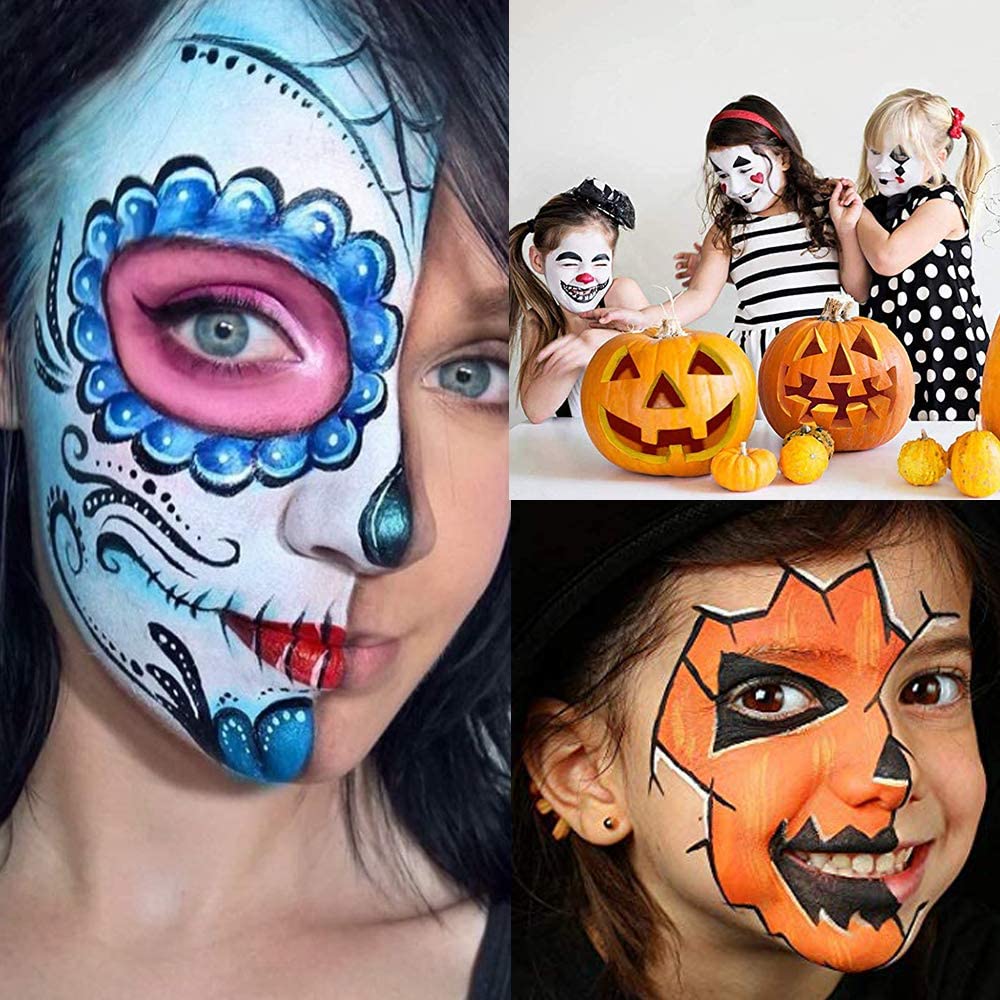 Charmcode Face Body Paint Oil, Professional 15 Colors FX Makeup Palette- Non Toxic Hypoallergenic Safe Facepaints for Adults and Kids - Ideal for Halloween, Cosplay Costumes, Parties and Festivals