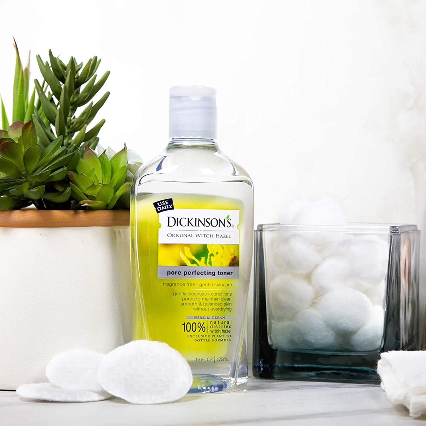 Dickinson's Original Witch Hazel Pore Perfecting Toner, 100% Natural, 16 Ounce Fragrance free