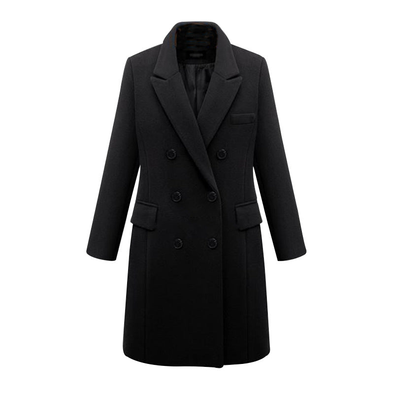 2021 autumn and winter new European and American large size windbreaker women long woolen coat women's woolen coat European size
