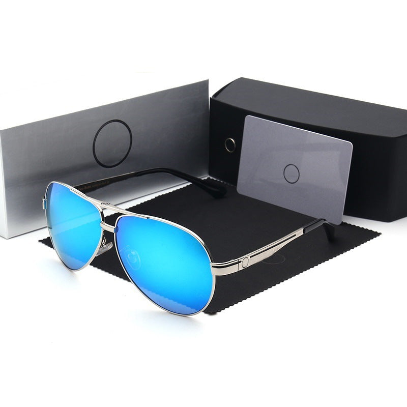 2021 Douyin Men's Fashion Polarized Sunglasses 737 Benz Big Frame Aviator Sunglasses Metal Frame Toad Mirror