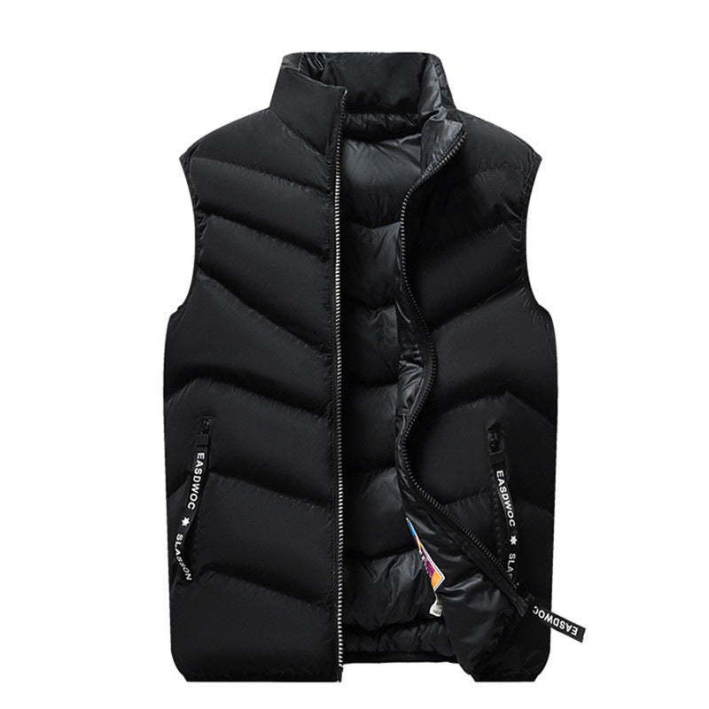 Cross-border vest men's autumn and winter Korean style trendy stand-up collar handsome down cotton padded waistcoat vest vest jacket