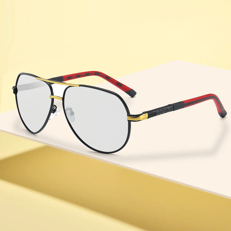 New Fashion Driving Mirror Color Changing Polarized Sunglasses Anti-UV Sunglasses Men's Toad Glasses