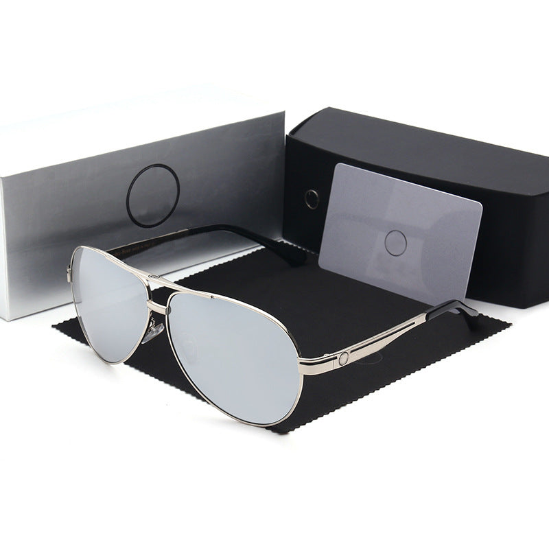 2021 Douyin Men's Fashion Polarized Sunglasses 737 Benz Big Frame Aviator Sunglasses Metal Frame Toad Mirror