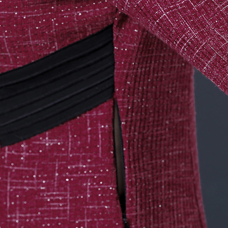 2021 new mother foreign style dress middle-aged women spring and autumn long-sleeved middle-aged women's dress