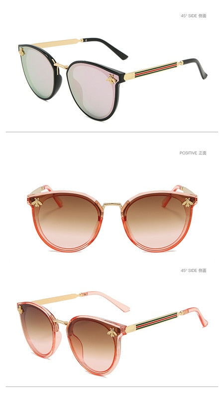 2021 luxury bee Fashion for women Sunglasses Men Square Brand Design Sun Glasses Oculos Retro male iron