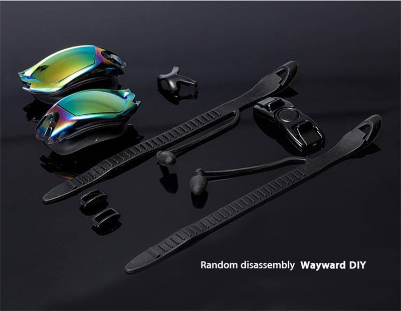 Professional Swimming Goggles Swimming Glasses with Earplugs Nose Clip Electroplate Waterproof Silicone очки для плавания Adluts