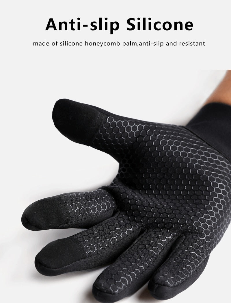 Winter Cycling Gloves With Wrist Support Touch Screen Bicycle Gloves Outdoor Sports Anti-slip Windproof Bike Full Finger Gloves