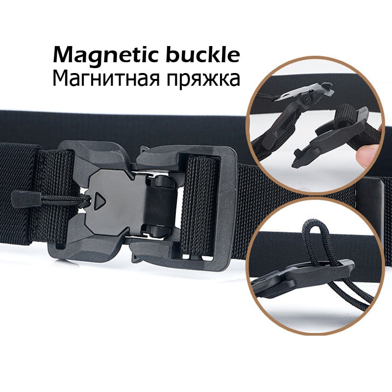 MEDYA Official Genuine Tactical Belt Quick Release Magnetic Buckle Military Belt Soft Real Nylon Sports Accessories MN057