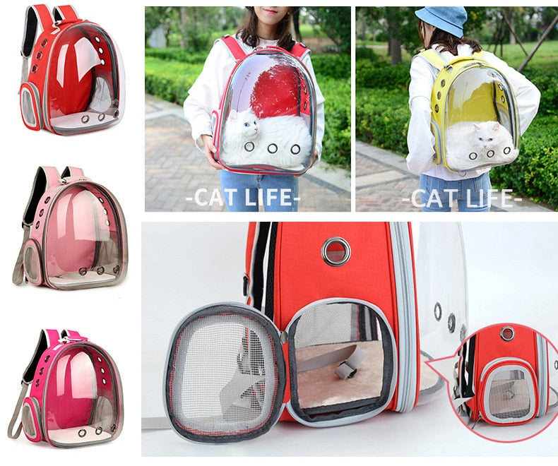Cat bag Breathable Portable Pet Carrier Bag Outdoor Travel backpack for cat and dog Transparent Space pet Backpack