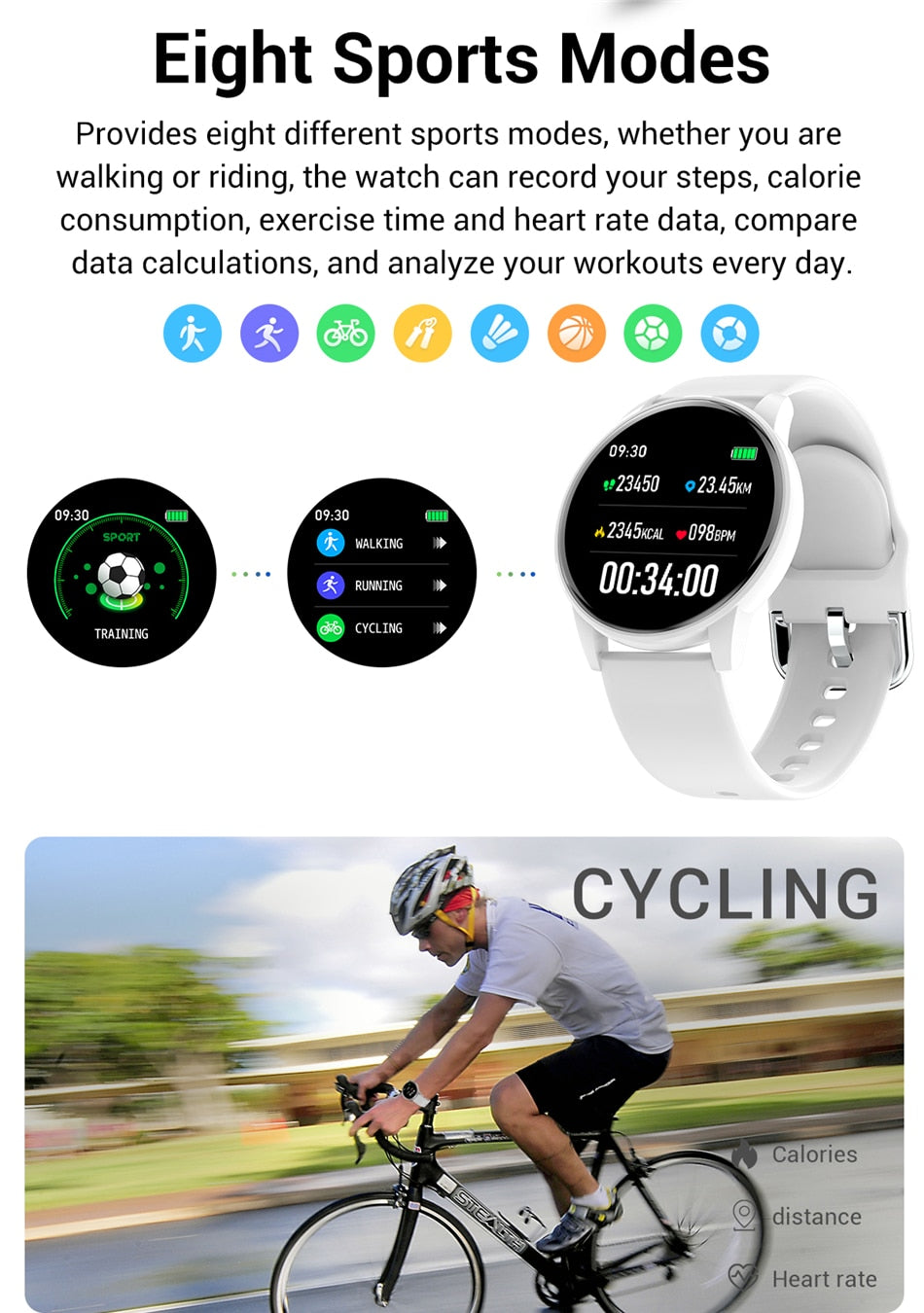 Women Smart Watch Real-time Weather Forecast Activity Tracker Heart Rate Monitor Sports Ladies Smart Watch Men For Android IOS