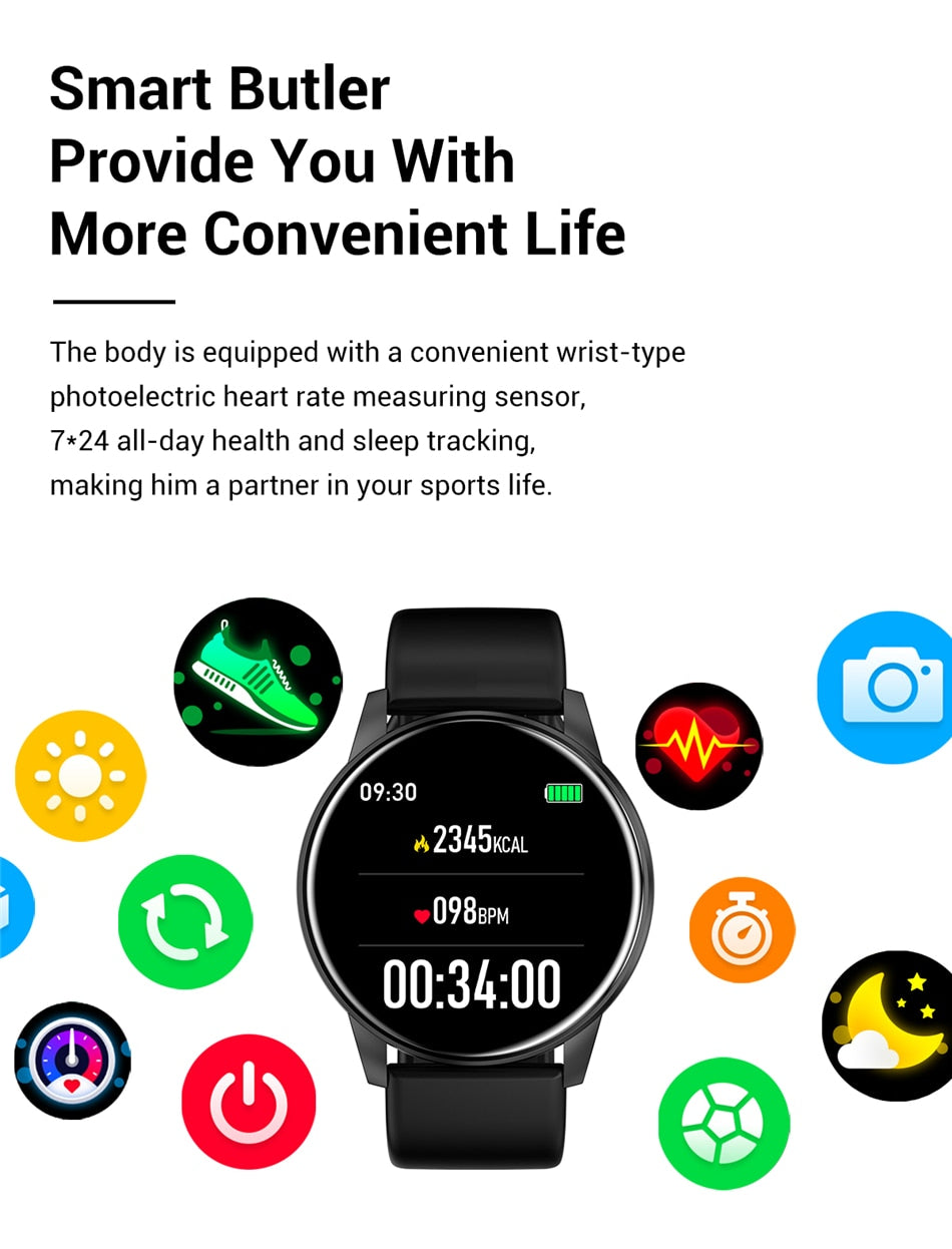 Women Smart Watch Real-time Weather Forecast Activity Tracker Heart Rate Monitor Sports Ladies Smart Watch Men For Android IOS