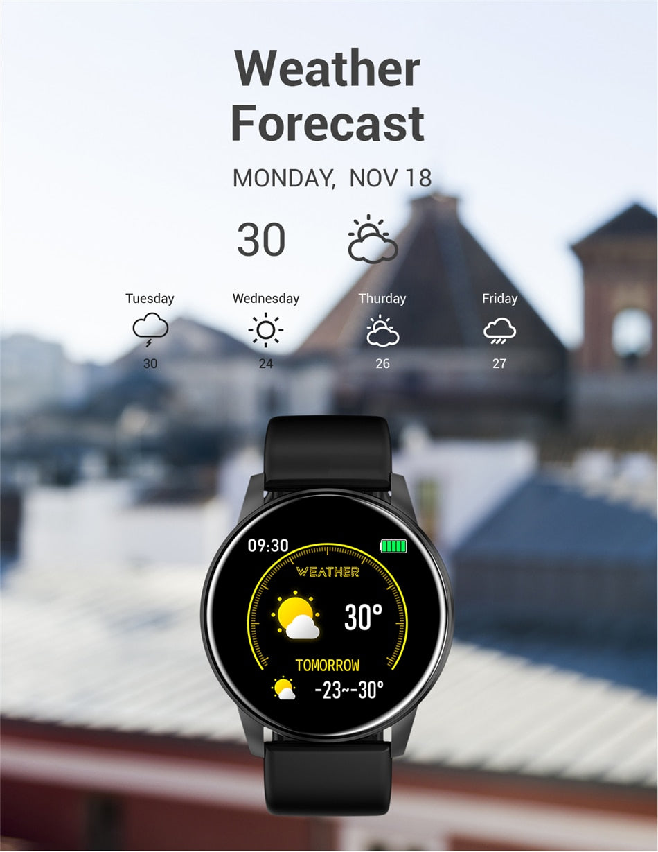 Women Smart Watch Real-time Weather Forecast Activity Tracker Heart Rate Monitor Sports Ladies Smart Watch Men For Android IOS