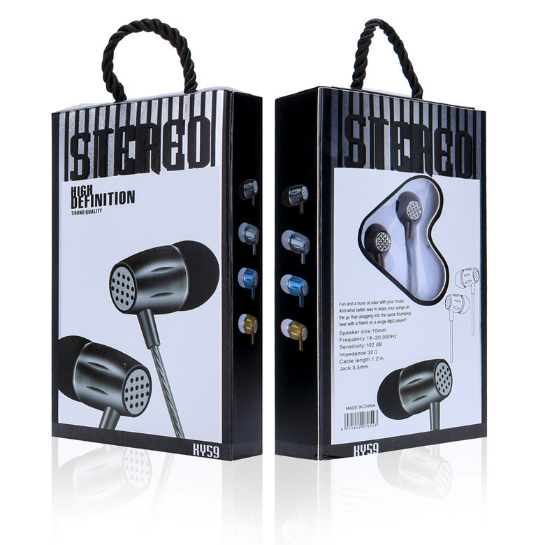 KY-60 Transparent Twist Color Earphones Anti-freeze Color In-ear Boxed Mobile Phone Headphones Wholesale