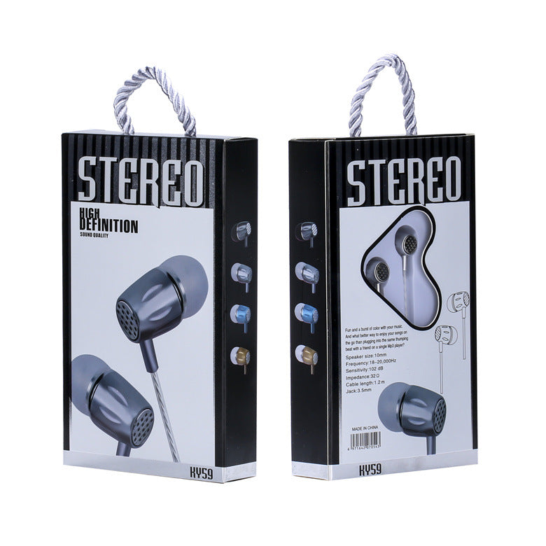KY-60 Transparent Twist Color Earphones Anti-freeze Color In-ear Boxed Mobile Phone Headphones Wholesale