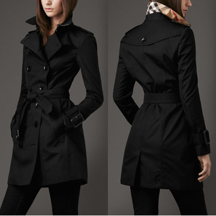 Women's outerwear spring 2021 new coat jacket British trend double-breasted slim long trench coat women