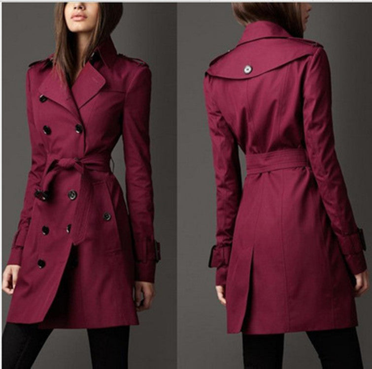 Women's outerwear spring 2021 new coat jacket British trend double-breasted slim long trench coat women