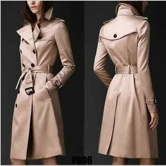 Women's outerwear spring 2021 new coat jacket British trend double-breasted slim long trench coat women