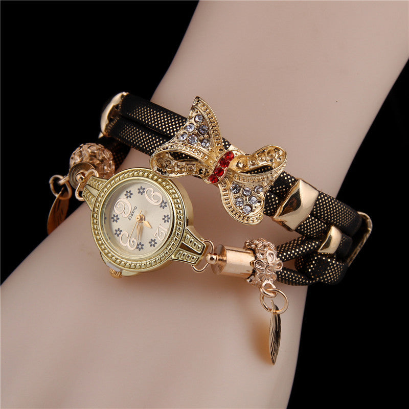 Supply Fashion Ladies Bracelet Watch Bow Wish New Bracelet Watch Women One Drop Delivery