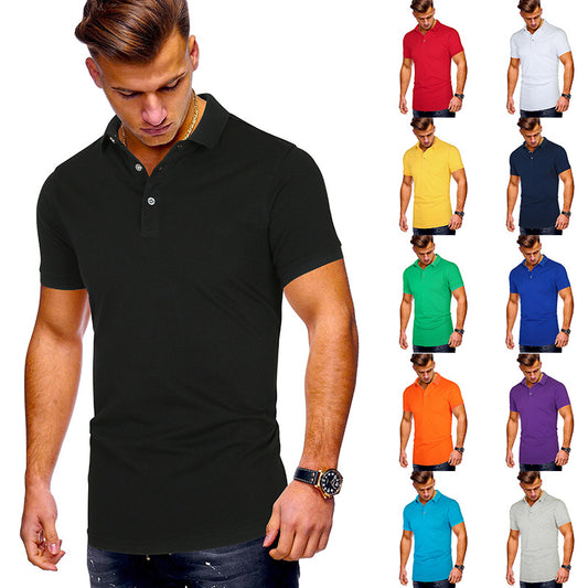 Cross-border men's plus size men's casual POLO shirt summer men's short-sleeved European and American t-shirt men's custom clothing