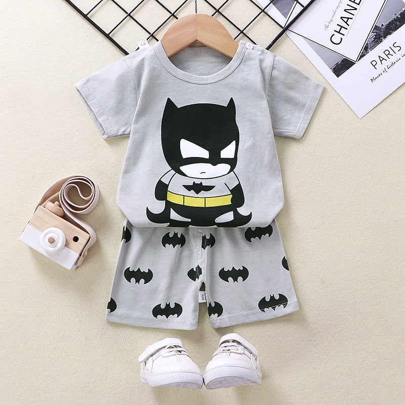 2021 summer new children's clothing children's short-sleeved suit wholesale men and women baby T-shirt shorts two-piece cotton
