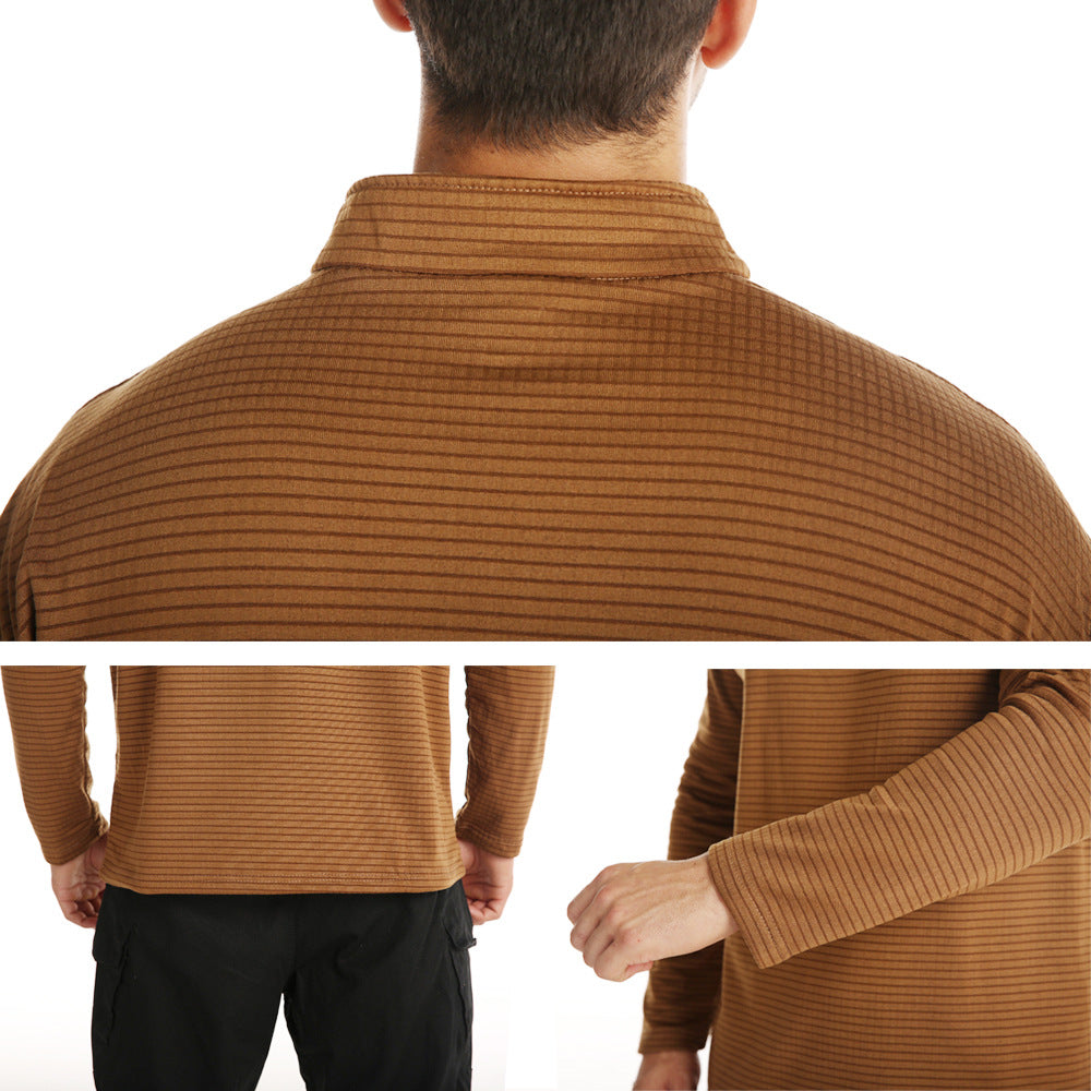 2021 new checkered polar fleece tactical training thermal underwear outdoor sports cycling jersey men's bottoming shirt