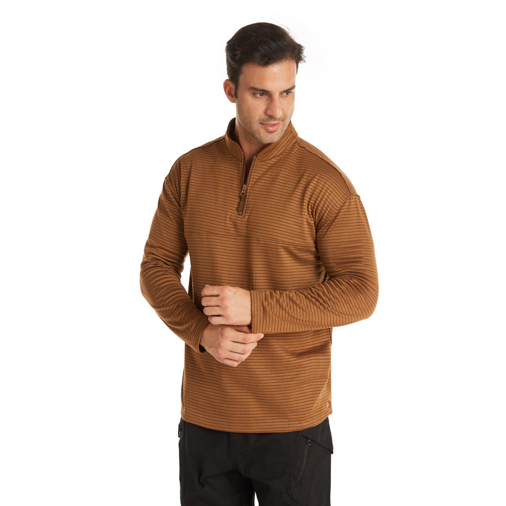 2021 new checkered polar fleece tactical training thermal underwear outdoor sports cycling jersey men's bottoming shirt