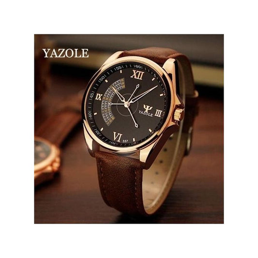Top Luxury Brand Watch Famous Fashion Sports Cool Men Quartz Watches Wristwatch Gift For Male YZL337H-Brown