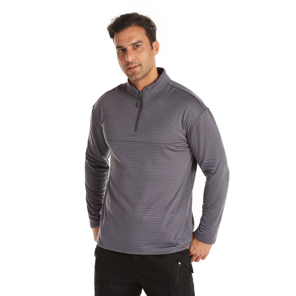 2021 new checkered polar fleece tactical training thermal underwear outdoor sports cycling jersey men's bottoming shirt