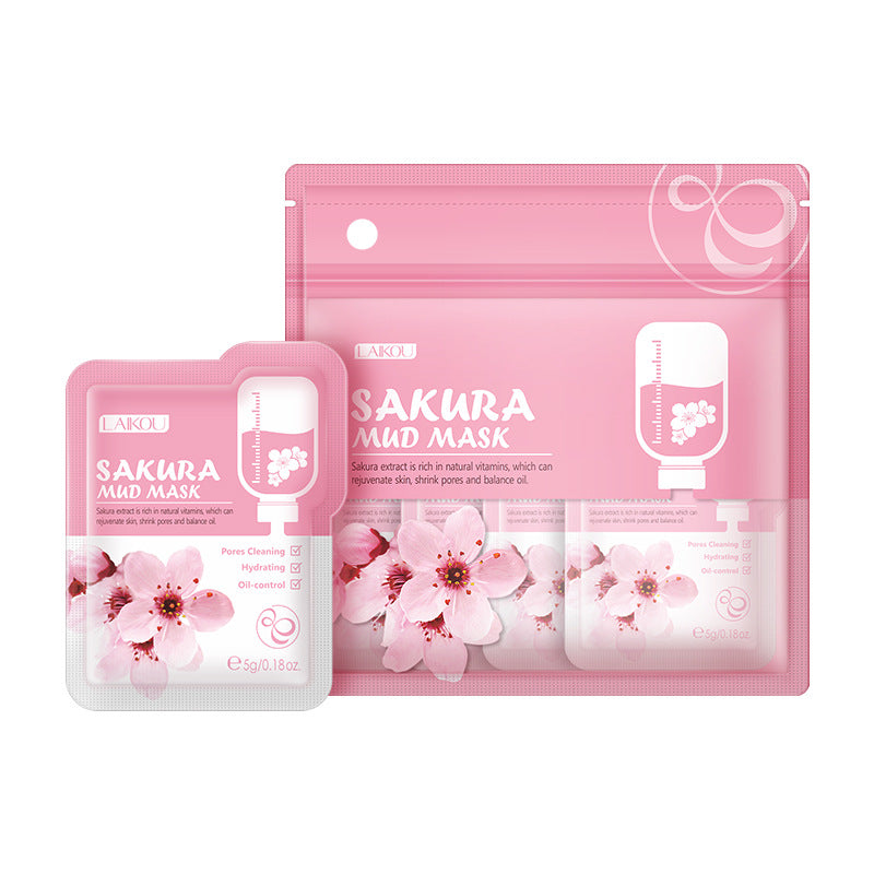 Japan Sakura Mud Face Mask Anti Wrinkle Night Facial Packs Skin Clean Dark Circle Moisturize Anti-Aging For Face Care