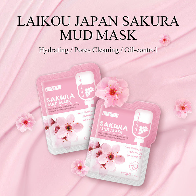 Japan Sakura Mud Face Mask Anti Wrinkle Night Facial Packs Skin Clean Dark Circle Moisturize Anti-Aging For Face Care