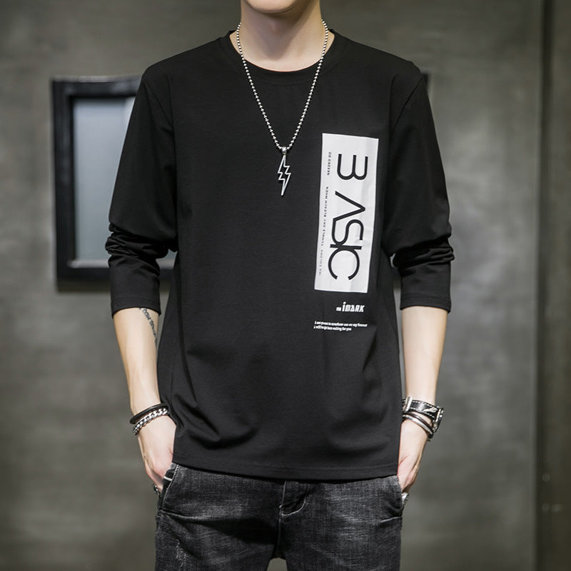 Long-sleeved t-shirt men's 2021 autumn new Korean version of the trend ins wild cotton t-shirt bottoming shirt