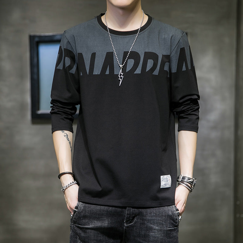 Long-sleeved t-shirt men's 2021 autumn new Korean version of the trend ins wild cotton t-shirt bottoming shirt