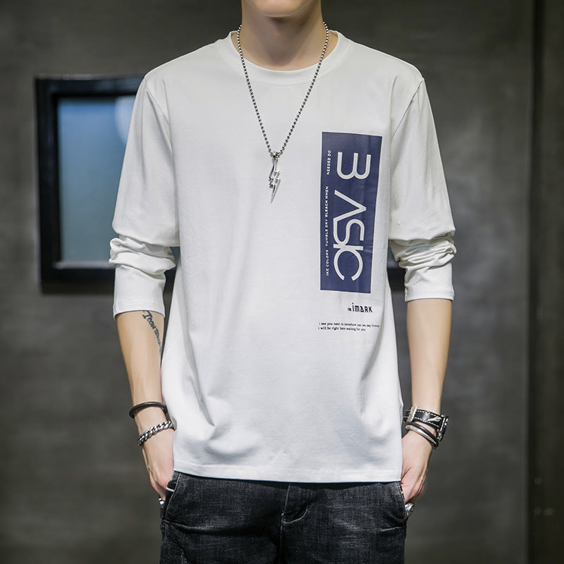 Long-sleeved t-shirt men's 2021 autumn new Korean version of the trend ins wild cotton t-shirt bottoming shirt