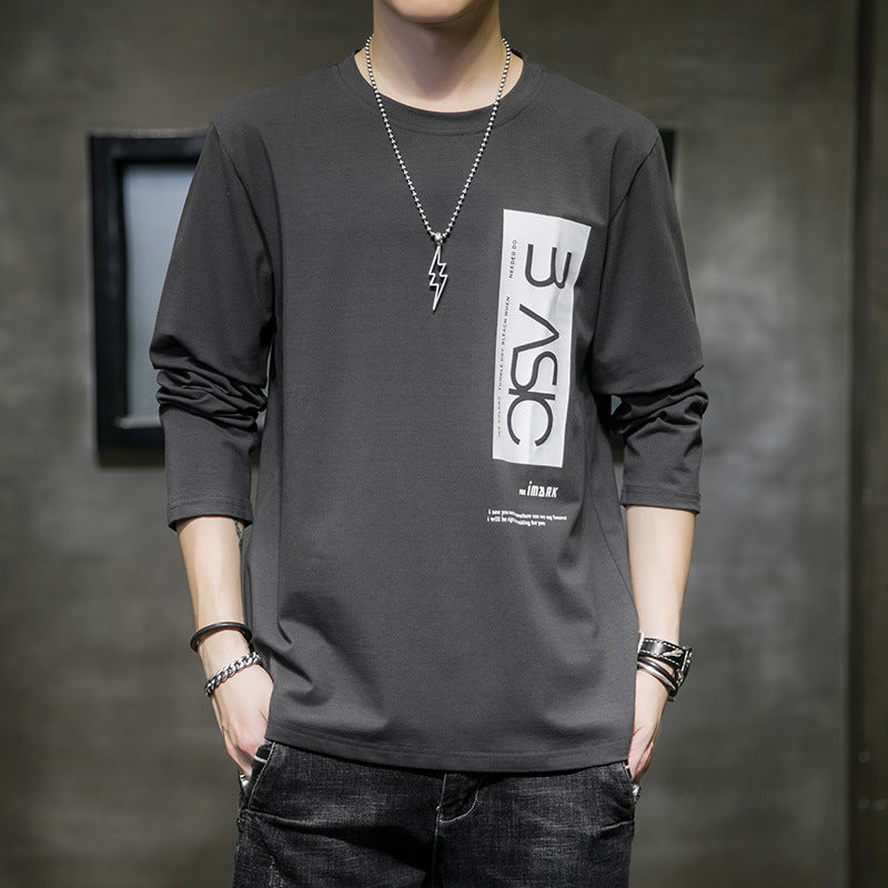 Long-sleeved t-shirt men's 2021 autumn new Korean version of the trend ins wild cotton t-shirt bottoming shirt