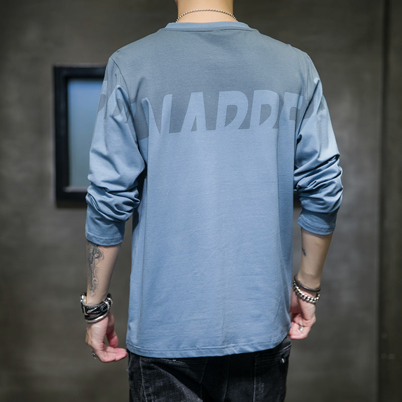 Long-sleeved t-shirt men's 2021 autumn new Korean version of the trend ins wild cotton t-shirt bottoming shirt