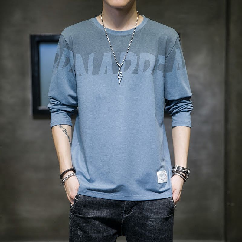 Long-sleeved t-shirt men's 2021 autumn new Korean version of the trend ins wild cotton t-shirt bottoming shirt