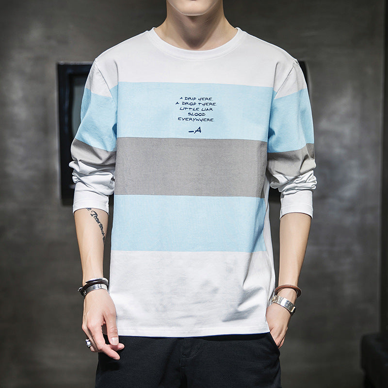 Long-sleeved t-shirt men's 2021 autumn new Korean version of the trend ins wild cotton t-shirt bottoming shirt