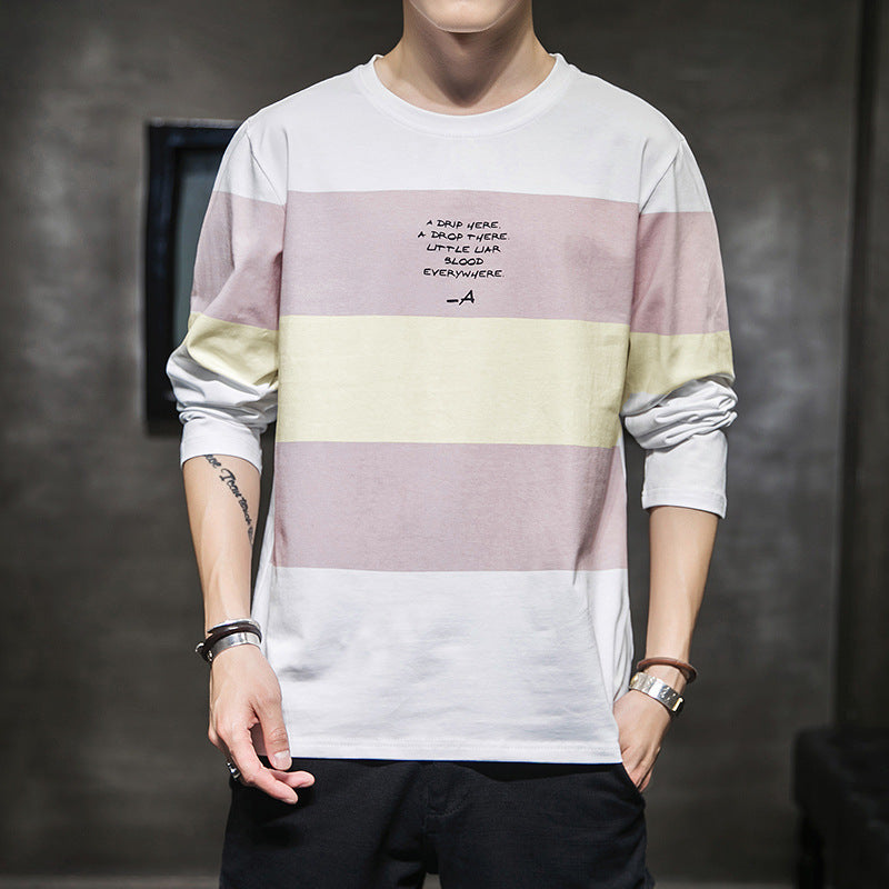 Long-sleeved t-shirt men's 2021 autumn new Korean version of the trend ins wild cotton t-shirt bottoming shirt