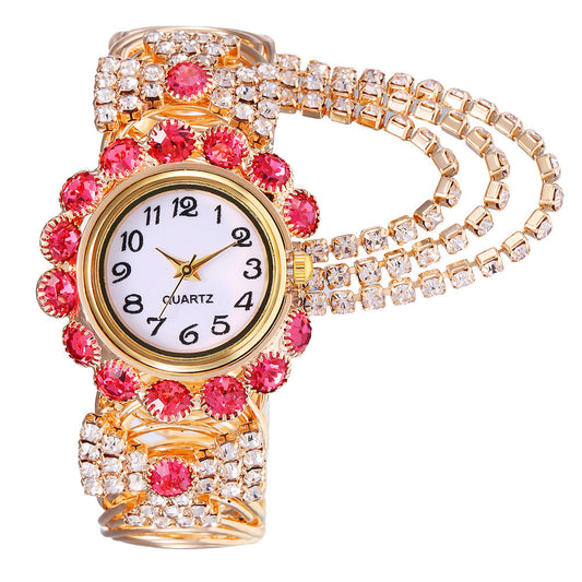 Douyin new Korean ladies diamond temperament quartz watch fashion alloy bracelet watch ladies spot wholesale