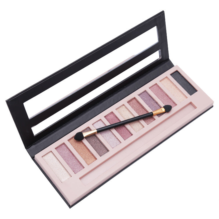 12 color matte pearlescent eyeshadow palette lasting non-smudge earth color makeup eyeshadow pearlescent eyeshadow cross-border wholesale