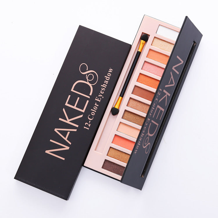 12 color matte pearlescent eyeshadow palette lasting non-smudge earth color makeup eyeshadow pearlescent eyeshadow cross-border wholesale