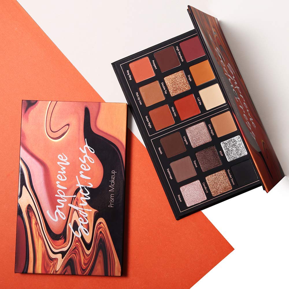 Matte Eyeshadow Palette Pro 18 Colors Pigmented Shimmer Glitter Eye Shadow Palette Blendable Long Lasting Waterproof Makeup Cosmetics Halloween Makeup Kit (01# Seductress)