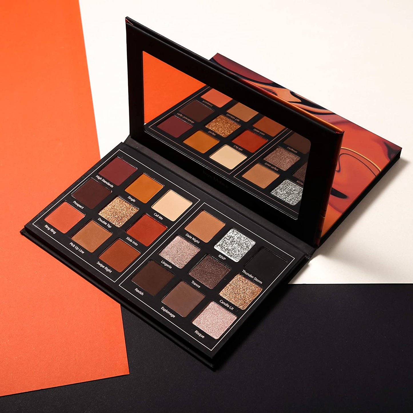 Matte Eyeshadow Palette Pro 18 Colors Pigmented Shimmer Glitter Eye Shadow Palette Blendable Long Lasting Waterproof Makeup Cosmetics Halloween Makeup Kit (01# Seductress)