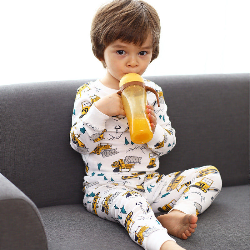 Europe and the United States autumn and winter children's clothing home service men and women baby children's underwear cotton dinosaur suit pajamas home service wholesale