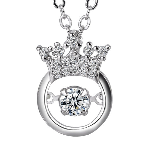 crown necklace fashion 2020 Europe and the United States  explosion models smart pendant beating heart creative jewelry women